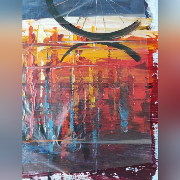 Bicycle in Amsterdam - Palette knife oil painting on canvas by Leonid Afremov - Picture 2 of 7